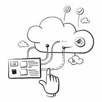 Glossy cloud technology web concept as Digital art featuring a glossy cloud technology web representing the interconnected and innovative nature of cloud computing in Photo Stock v1 vector