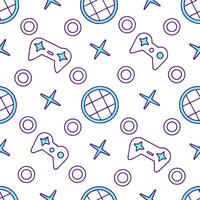 Futuristic seamless pattern featuring symbolic geometric icons and abstract shapes illuminated with neon highlights to create a modern tech atmosphere concept as A vibrant scene of v1 vector