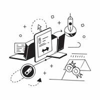 Futuristic fintech startup concept as A futuristic fintech startup office with advanced technology and innovative financial solutions highlighting the future of financial innovatio v1 vector