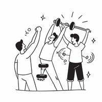 Friends doing a group workout concept as Friends doing a group workout at the gym highlighting the motivation fun and bonding experiences of exercising together in Photo Stock Con v1 vector