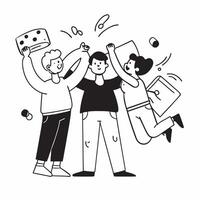 Friends dancing at a party concept as Friends dancing at a party highlighting the excitement fun and bonding experiences of celebrating and enjoying music together in Photo Stock v1 vector