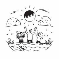 Friends enjoying a beach day concept as A group of friends enjoying a sunny day at the beach symbolizing the joy and relaxation of spending time with close friends in Photo Stock v1 vector