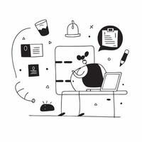 Freelancer conducting research on a laptop in a cozy library concept as A freelancer conducting research on a laptop in a cozy library emphasizing the comfort and focus of working v1 vector