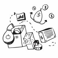 Financial portfolio isolated on white background concept as A comprehensive financial portfolio isolated on a white background symbolizing investment financial planning and economi v1 vector