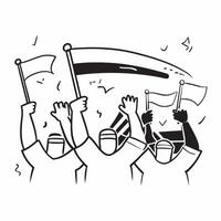 Fans waving flags at an international soccer match concept as Passionate fans waving their countrys flags and cheering during an intense international soccer match Perfect for con v1 vector