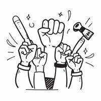 Fans waving foam fingers at a baseball game concept as Enthusiastic fans waving foam fingers and chanting during an exciting baseball game Perfect for content about sports fan eng v1 vector