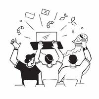 Fans enjoying a live game at home concept as Friends gathered in a living room cheering and enjoying a live sports game on TV Ideal for content about sports home entertainment and v1 vector