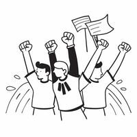 Fans cheering at a hockey game concept as Enthusiastic fans in the stands waving banners and shouting cheers during a thrilling hockey game Ideal for content about sports fan exci v1 vector
