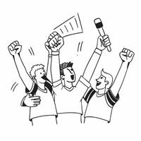 Fans celebrating a home run at a baseball game concept as Overjoyed fans celebrating a home run during an exciting baseball game high fiving and shouting in excitement Ideal for c v1 vector