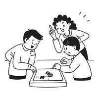 Family playing board games at home concept as A candid shot of a family playing board games at home highlighting the warmth and togetherness of family time with natural expressions v1 vector