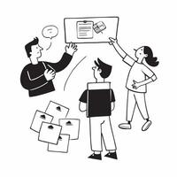 Facilitator leading a collaborative workshop session concept as A facilitator leading a collaborative workshop session emphasizing guidance group interaction and active participati v1 vector