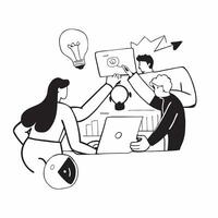Entrepreneurs collaborating on a startup project in a workshop concept as Entrepreneurs collaborating on a new startup project during a workshop highlighting innovation teamwork an v1 vector