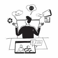 Entrepreneur conducting a virtual meeting from a rooftop terrace concept as An entrepreneur conducting a virtual meeting from a rooftop terrace highlighting the flexibility and mod v1 vector