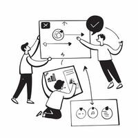 Employees developing a marketing plan in a workshop concept as Employees collaborating on developing a marketing plan during a workshop emphasizing strategy creativity and teamwork v1 vector