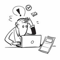 Employee procrastinating with social media concept as An employee procrastinating by using social media representing poor time management and low performance due to distractions an v1 vector
