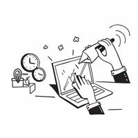 Employee missing a deadline concept as An employee missing a deadline representing poor time management stress and low performance in meeting work goals in Photo Stock Concept v1 vector