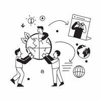 Employee engagement in sustainable development goals concept as Employees participating in initiatives aligned with sustainable development goals SDGs highlighting corporate commit v1 vector