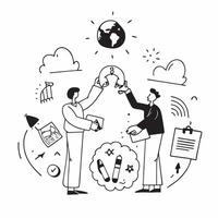 Employee engagement in environmental education concept as Employees engaging in environmental education programs as part of a CSR initiative promoting sustainability awareness and v1 vector