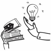 Educator with light bulb and books concept as An educator holding a light bulb and books symbolizing the introduction of innovative ideas in education in Photo Stock Concept v1 vector