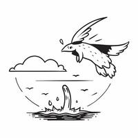 Eagle diving for fish concept as An eagle diving from the sky to catch a fish in a lake showcasing the precision and hunting skills of a majestic bird of prey in Photo Stock Conce v1 vector
