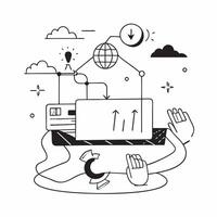 Eco friendly data centers with digital monitoring concept as Data centers powered by renewable energy and monitored through digital systems highlighting the role of technology in a v1 vector