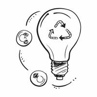 Eco friendly light bulb icon concept as An icon of a light bulb with a recycling symbol representing energy efficiency and sustainable lighting solutions in Photo Stock Concept v1 vector