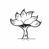 Dogwood tree isolated on white background concept as A delicate dogwood tree isolated on a white background featuring its white flowers and broad leaves perfect for spring garden o v1 vector