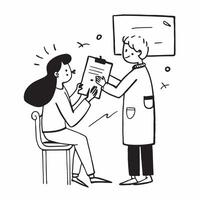 Doctor conducting a routine check up concept as A doctor conducting a routine check up on a patient ensuring their health and well being representing professional healthcare and pr v1 vector