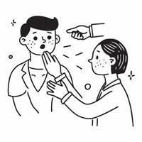 Doctor performing a skin check concept as A doctor conducting a skin check on a patient emphasizing the importance of regular dermatological examinations and skin health monitoring v1 vector