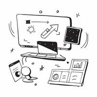 Digital whiteboard for remote collaboration concept as An office room with a digital whiteboard designed for remote collaboration representing the future of interactive and connect v1 vector