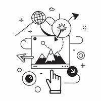 Digital tools for sustainable forest management concept as Digital tools and data analytics for managing forests sustainably providing insights for conservation and promoting eco f v1 vector