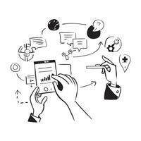 Digital solutions for CSR communication and engagement concept as Digital solutions designed to enhance CSR communication and engagement providing transparency and fostering commun v1 vector