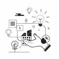 Digital solutions for energy efficient buildings concept as Digital solutions optimizing energy efficiency in buildings showcasing the integration of technology and sustainability v1 vector