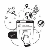 Digital platforms for sustainable tourism concept as Digital platforms promoting sustainable tourism integrating eco friendly practices and green technology to reduce environmental v1 vector