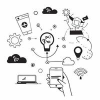 Digital solutions for green transportation systems concept as Digital solutions enhancing the sustainability of transportation systems integrating smart technology and data analyti v1 vector