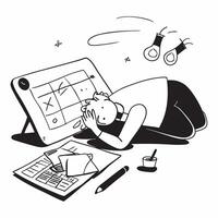 Designer napping on sketchpad concept as A designer napping on their sketchpad in a creative studio reflecting the long hours and dedication to their craft in Photo Stock Concept v1 vector