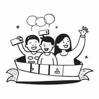 Day at an amusement park concept as A family enjoying a day at an amusement park highlighting a good day of excitement fun and memorable moments in Photo Stock Concept v1 vector