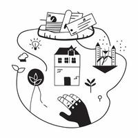 CSR programs for green infrastructure development concept as CSR programs supporting green infrastructure development showcasing corporate efforts to integrate sustainability into v1 vector