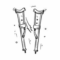 Crutches isolated on white background concept as A pair of crutches isolated on a white background symbolizing mobility aid injury recovery and healthcare Ideal for healthcare med v1 vector
