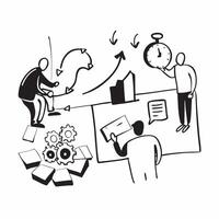 Cross functional team improving processes in a workshop concept as A cross functional team working on process improvement during a workshop highlighting collaboration efficiency an v1 vector