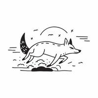 Coyote hunting in the desert concept as A coyote hunting in the desert showcasing its adaptability and survival skills in a harsh environment in Photo Stock Concept v1 vector