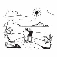 Couple enjoying a sunset at the beach concept as A candid shot of a couple enjoying a sunset at the beach highlighting romance tranquility and natural beauty with unposed interacti v1 vector