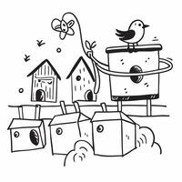 Community building birdhouses concept as High resolution image of a community building birdhouses to support local bird populations set against a glossy backdrop showcasing efforts v1 vector