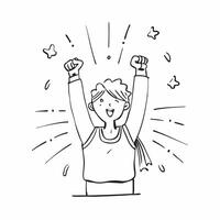 Completing a personal project concept as A person celebrating the completion of a personal project highlighting a good day of achievement satisfaction and pride in Photo Stock Con v1 vector