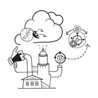 Cloud infrastructure for green manufacturing concept as Cloud infrastructure supporting green manufacturing processes optimizing resource use and reducing waste through advanced cl v1 vector