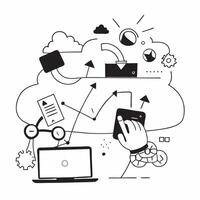 Cloud computing for sustainable fashion industry concept as Cloud computing solutions for the fashion industry focused on sustainability optimizing supply chains and reducing waste v1 vector