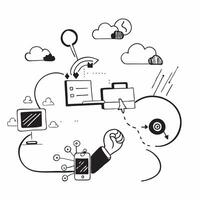 Cloud computing for sustainable logistics concept as Cloud computing solutions for logistics focused on sustainability optimizing transportation and reducing carbon emissions throu Clean Version 2 vector