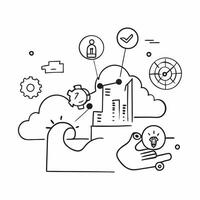 Cloud computing for smart cities concept as Cloud computing solutions enabling smart city initiatives integrating sustainability with advanced technology for efficient urban manage v1 vector
