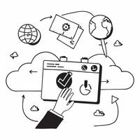 Cloud based platform for tracking carbon footprint concept as A cloud based platform designed to track and reduce carbon footprint showcasing the role of digital information in pro v1 vector