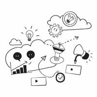 Cloud based marketing automation with sustainability concept as Cloud based marketing automation solutions designed for sustainability optimizing campaigns and reducing environment v1 vector